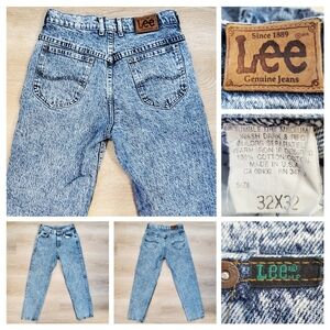 Vintage Mens Lee Riders Jeans 30x30 Early 90s Tapered Leg Acid Wash Made In USA